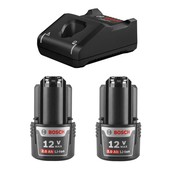 Набір Bosch з 2 акумуляторів GBA Li-Ion 12 В/2 Ач + зарядний пристрій (1600A019R8)