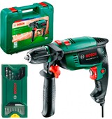 Дриль ударний Bosch UniversalImpact 700 з набором свердл та біт X-line 15 шт (060313100F)