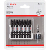 Bosch 2608522334 Касета двосторонніх ударних біт Impact Control 65 мм PH2 / PZ2 8 шт + магнітна муфта
