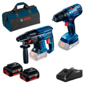 Акумуляторний перфоратор Bosch GBH 180-LI, дриль-шурупокрут GSR 180-LI, 2 акб GBA 18V 4.0Ah в сумці (0615990M31)