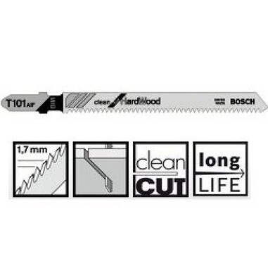 Пильне полотно Bosch Clean for Hard Wood T 101 AIF 5шт