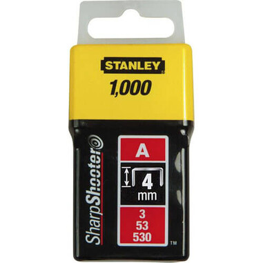 Скоби тип А висотою 4 мм, для ручного степлера Light Duty, в упаковці 1000 шт STANLEY 1-TRA202T