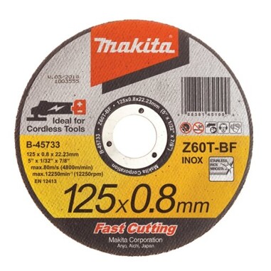 Коло абразивне відрізне Makita 125x0.8 мм по нержавійці