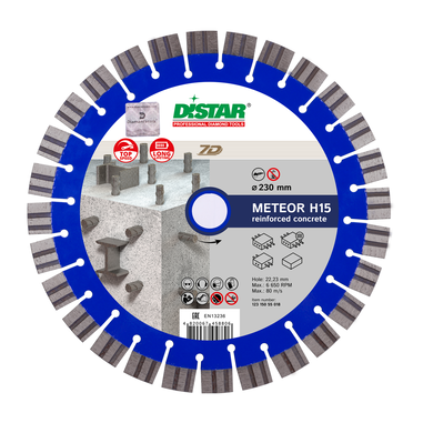 Коло алмазне відрізне 1A1RSS/C3-W 230x2,6/1,6x15x22,23-28 Meteor H15