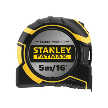 Рулетка вимірювальна FatMax®Autolock довжиною 5 м/16, шириною 25 мм, в обгумованому корпусі, з подвійною шкалою STANLEY FMHT43242-0