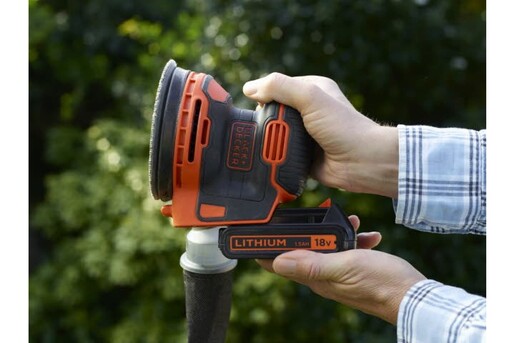 Ексцентрикова шліфувальна машина акумуляторна BLACK+DECKER BDCROS18N фото 4
