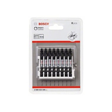 Bosch 2608522335 Касета двосторонніх ударних біт Impact Control 65 мм PH2 / T20 8 шт