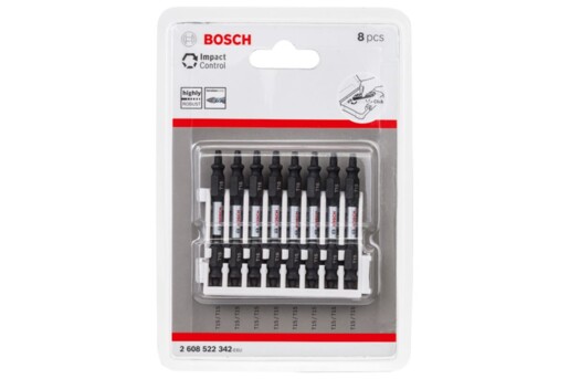 Bosch 2608522342 Касета двосторонніх ударних біт Impact Control 65 мм T15 / T15 8 шт