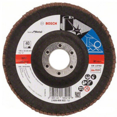 Bosch 2608606922 Пелюстковий шліфкруг X571 Best for Metal 125 мм K40 кут.