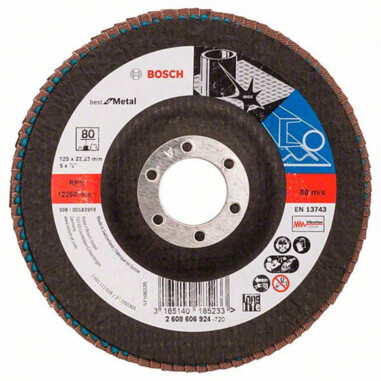 Bosch 2608606924 Пелюстковий шліфкруг X571 Best for Metal 125 мм K80 кут.