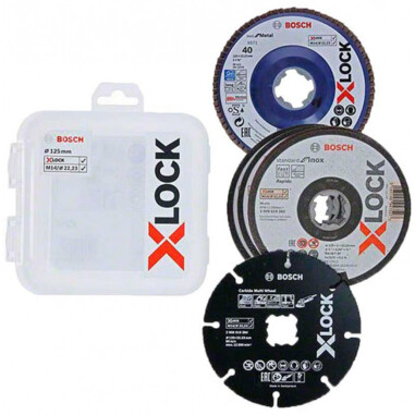 Bosch 2608619374 X-LOCK Набір Оснащення (Абразив / КЛТ / Твердосплавний диск) 125мм