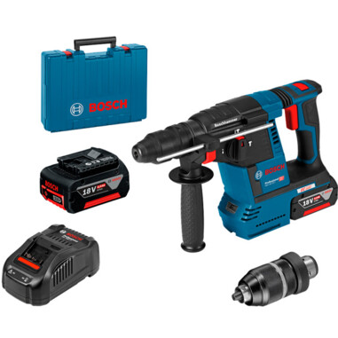 Акумуляторний перфоратор Bosch GBH 18V-26F Professional, 2 акб GBA 18V 6.0Ah, з/в GAL 1880 CV в чемодані (0611910003)