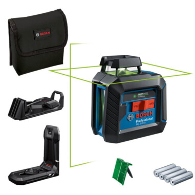 Нівелір лазерний Bosch GLL 2-20 G Professional, тримач LB 10, стельове кріплення DK 10 (0601065000)