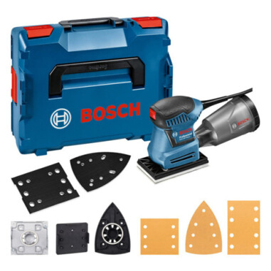 Вібраційна шліфмашина Bosch Professional GSS 160-1 A Multi, з набором шліфувальних пластин і аркушів, у кейсі (06012A2300)