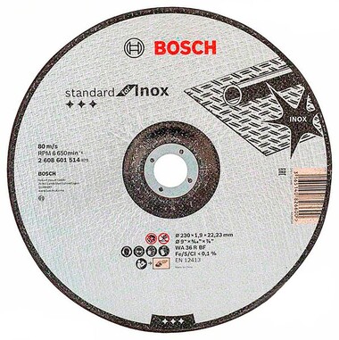 Коло відрізне Bosch Standard for Inox опукле 230×1,9 мм (2608601514)