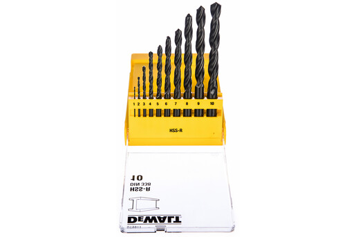 Набір свердел по металу HSS-R DeWALT, d=1-10 мм, 10шт DT5911 фото 2