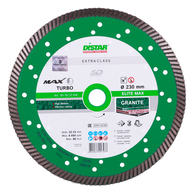 Коло алмазне відрізне DISTAR 1A1R Turbo 232x2,5x12x22,23 Elite Max (10115127018)