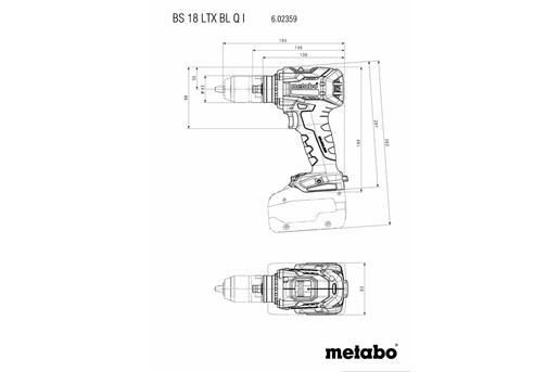 Акумуляторний шуруповерт Metabo BS 18 LTX BL QI Каркас (602359850) фото 3