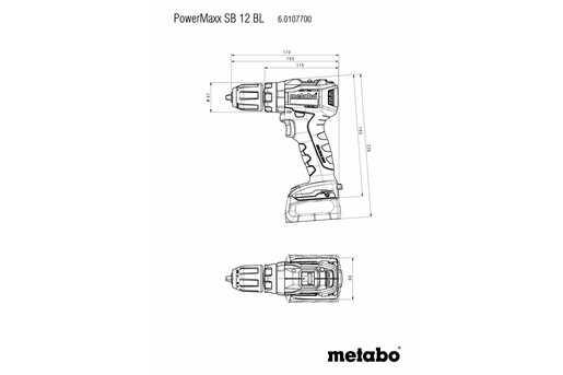 Ударний шуруповерт Metabo PowerMaxx SB 12 BL Каркас (601077890) фото 2