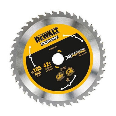 Диск пильний XR розміром 165 х 20 мм, кількість зубів - 42, DeWALT DT99561